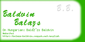 baldvin balazs business card